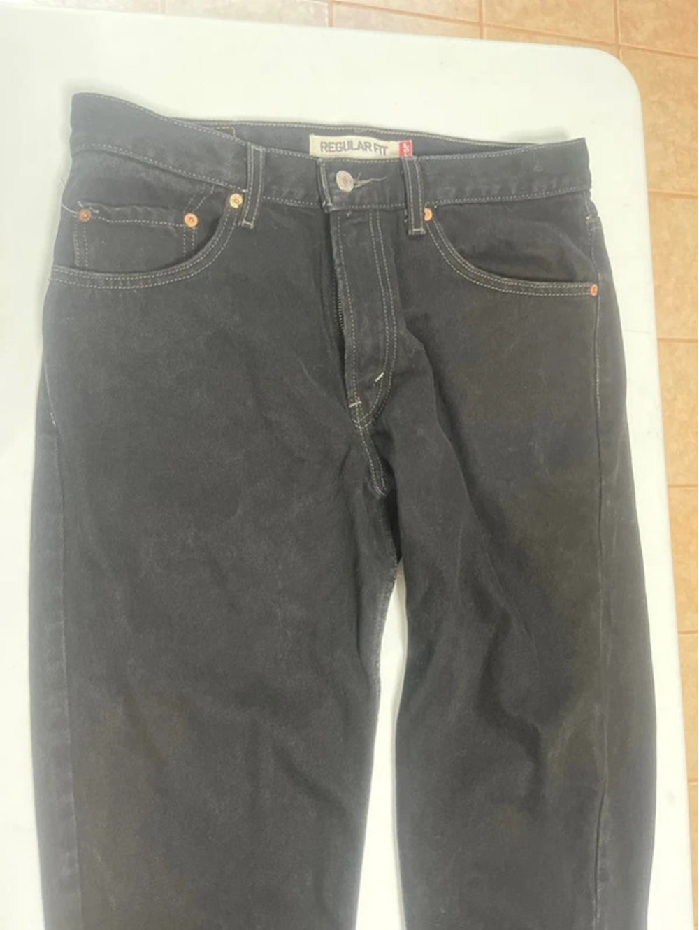 0030 Levi’s 505 Black Regular Fit Straight Leg Jeans 32x30